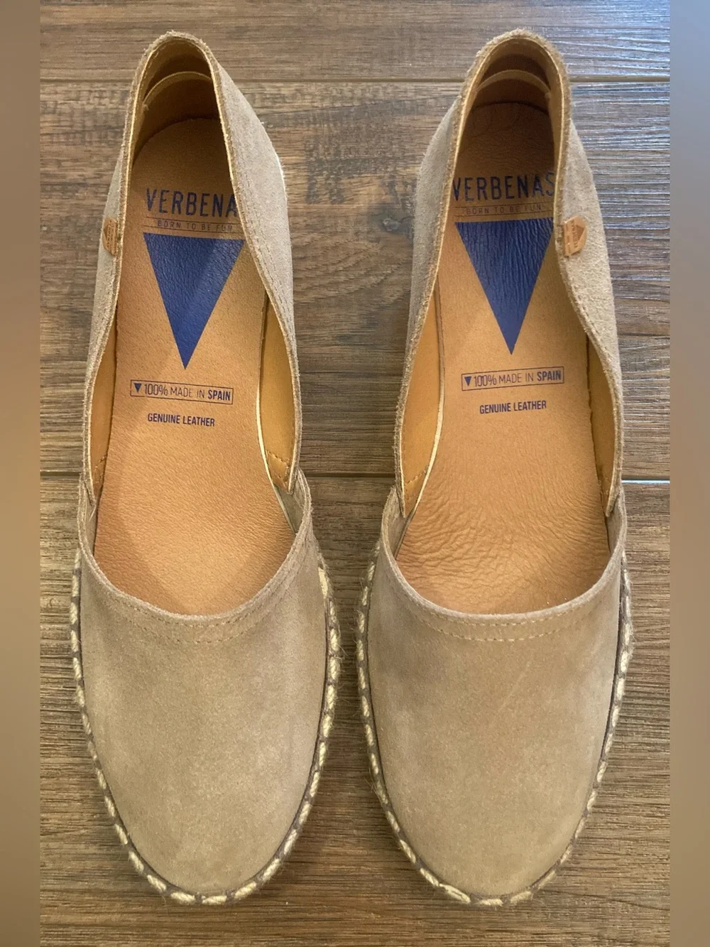 NWOT Verbenas Women’s Leather Espadrille Wedge Shoes